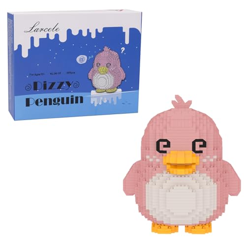 Larcele 1519 Stücke Mikro Bausteine Spielzeug Kit, Mini Tier Bricks Bauen Bauklötze Satz KLJM-07(Schwindelig Pinguin) von Larcele