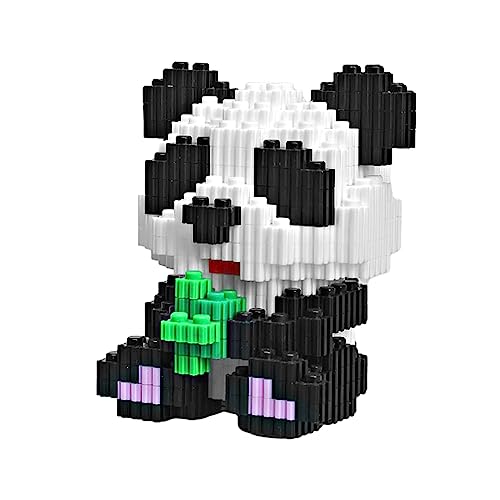 Larcele 330 Stücke Mikro Bausteine Spielzeug Kit, Mini Tier Bricks Bauen Bauklötze Satz KLJM-10(Panda frisst Bambus) von Larcele
