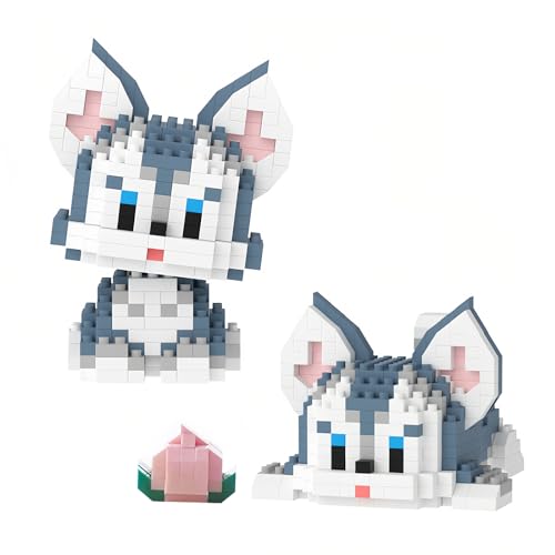 Larcele 473 Stücke Mikro Tier Bausteine Spielzeug Kit, Mini Hund Bricks Bauen Bauklötze Satz KLJM-11(2 in 1 Husky) von Larcele