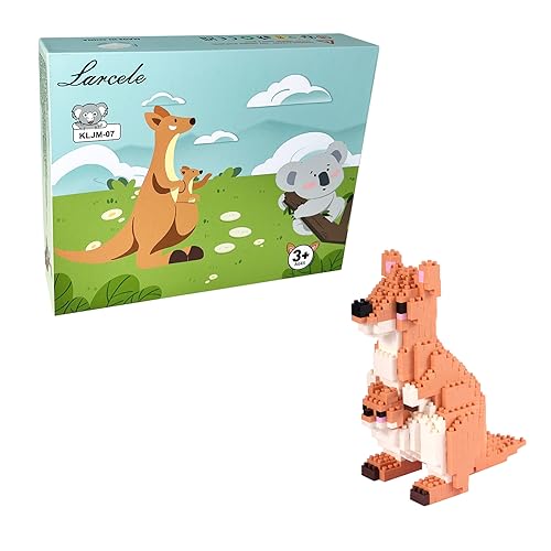 Larcele 899 Stücke Mikro Bausteine Spielzeug Kit, Mini Bricks Bauen Bauklötze Satz KLJM-07 Mehrweg (Känguru) von Larcele