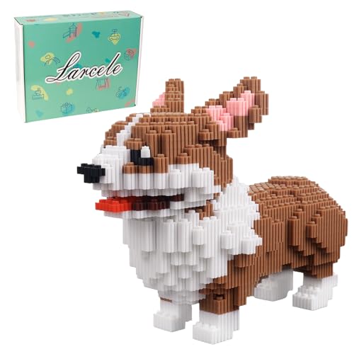 Larcele Corgi Hund Bausteine Spielzeug Bricks Tier Bauen Bauklötze,3274 Stücke KLJM-02 Mehrweg (Großer Corgi) von Larcele