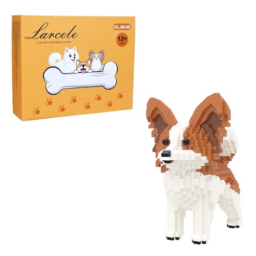 Larcele DIY Mikro Hund Bausteine Spielzeug Bricks Sate für ab 12 Jahren, 1008 Stücke KLJM-02 (Papillon) von Larcele