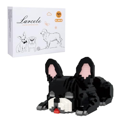 Larcele DIY Mikro Hund Bausteine Spielzeug Bricks Sate für ab 12 Jahren, 1045 Stücke KLJM-02 (Französische Bulldogge) von Larcele