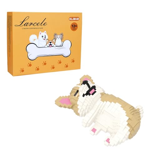Larcele DIY Mikro Hund Bausteine Spielzeug Bricks Sate für ab 12 Jahren, 1136 Stücke KLJM-02 (Welsh Corgi 2) von Larcele