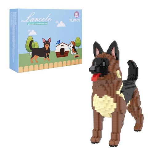 Larcele DIY Mikro Hund Bausteine Spielzeug Bricks Sate für ab 12 Jahren, 1254 Stücke KLJM-02 (Deutscher Schäferhund) von Larcele