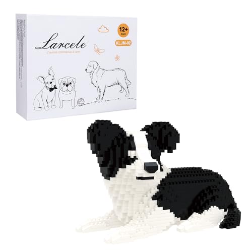 Larcele DIY Mikro Hund Bausteine Spielzeug Bricks Sate für ab 12 Jahren, 918 Stücke KLJM-02 (Border Collie 2) von Larcele