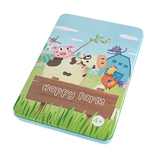 Larcele Eisen Magnetische Bauernhof Tier Matching Puzzle Mint-Rätsel, Geeignet für Kinder ab 4 Jahren, Geschenk für Jungen und Mädchen PW0422 (Glückliche Farm) von Larcele