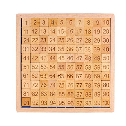 Larcele Holz 1-100 Mathematik Zahlentafel Lernspiel für Kinder SZLXB-01 von Larcele