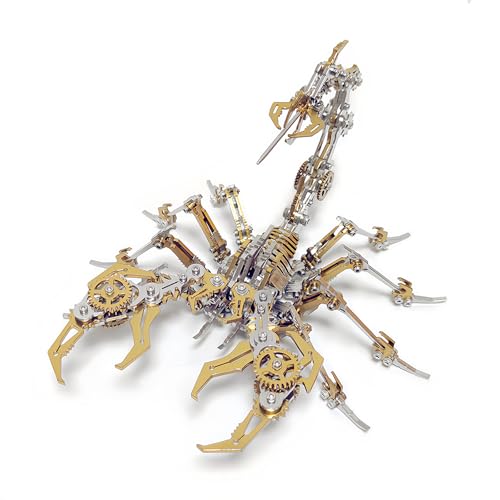 Larcele Mechanische 3D-Metall-Puzzles für Erwachsene, DIY-Montage, Skorpion-Serie, bunte 3D-Metall-Puzzles, Ornamente, Basteln, Bauspielzeug für Erwachsene, KJPZ-02 (Gold) von Larcele