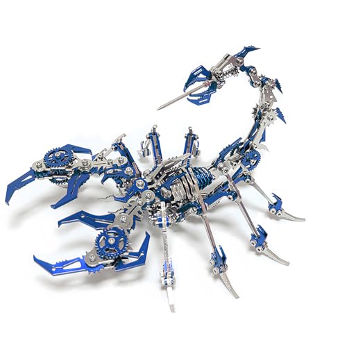 Larcele Mechanische 3D-Metall-Puzzles für Erwachsene, DIY-Montage, Skorpion-Serie, bunte 3D-Metall-Puzzles, Ornamente, Basteln, Bauspielzeug für Erwachsene, KJPZ-02 (blau) von Larcele