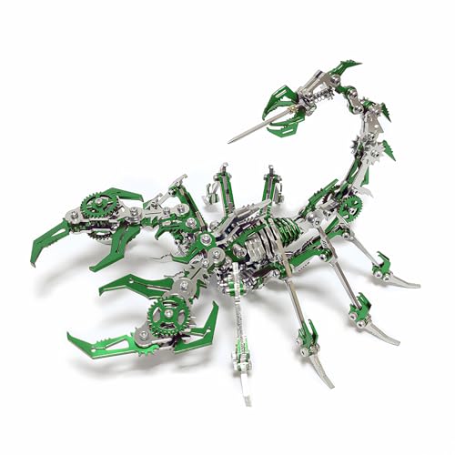 Larcele Mechanische 3D-Metall-Puzzles für Erwachsene, DIY-Montage, Skorpion-Serie, bunte 3D-Metall-Puzzles, Ornamente, Basteln, Bauspielzeug für Erwachsene, KJPZ-02 (grün) von Larcele