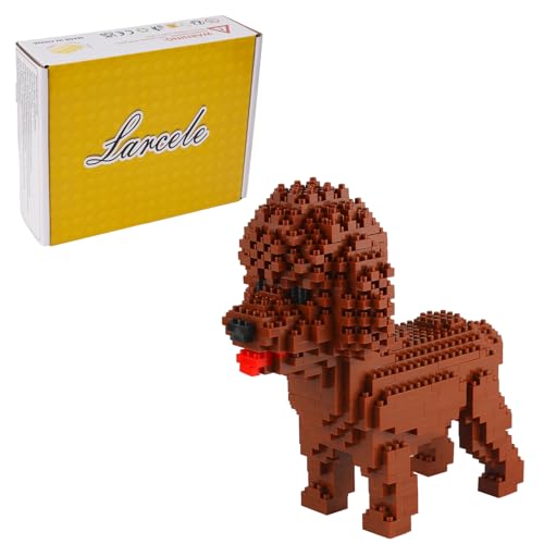 Larcele Mikro Hund Bausteine Spielzeug Bricks Haustier Bauen Bauklötze,950 Stücke KLJM-02 (Braun Pudel) Mehrweg von Larcele