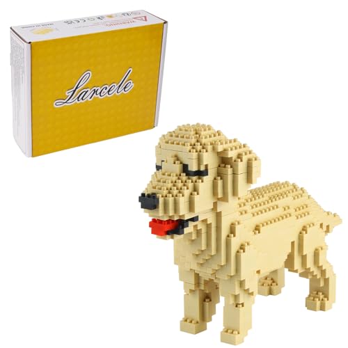 Larcele Mikro Hund Bausteine Spielzeug Bricks Haustier Bauen Bauklötze,950 Stücke KLJM-02 (Golden Retriever) Mehrweg von Larcele