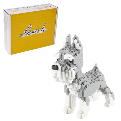 Larcele Mikro Hund Bausteine Spielzeug Bricks Haustier Bauen Bauklötze,880 Stücke KLJM-02 (Schnauzer) Mehrweg von Larcele