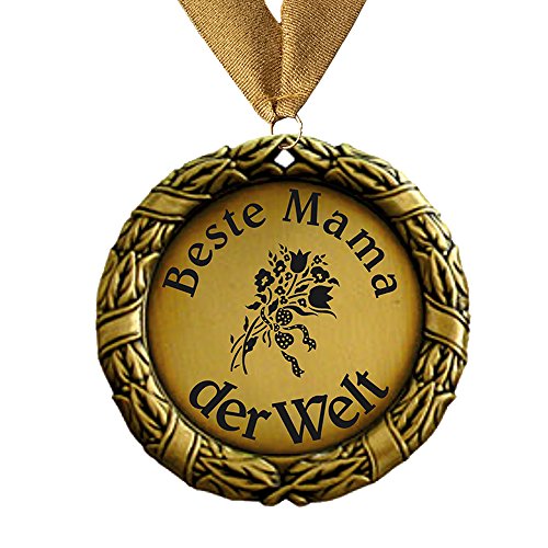 Larius Group Medaille Ø 70 mm Beste Mama der Welt BZW. Ihr Wunschtext Emblem Halsband Geschenk von Larius Group