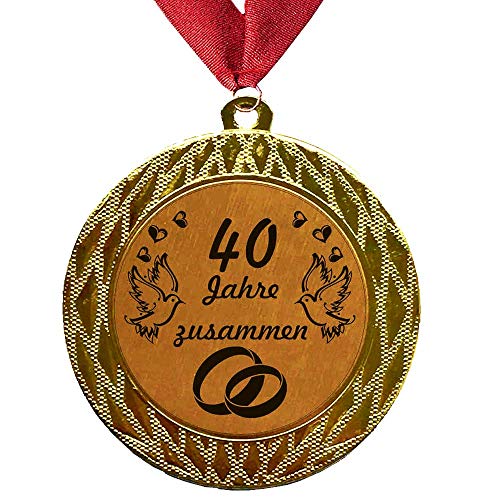 Larius Group Medaille Orden 40 Jahre zusammen Rubinhochzeit Rubinene Hochzeit Hochzeitzeit von Larius Group