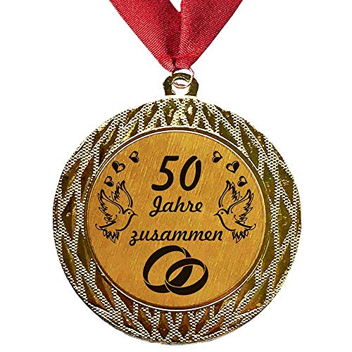 Larius Group Medaille Orden 50 Jahre zusammen Goldene Hochzeit Goldhochzeit Jubilar Geschenk von Larius Group