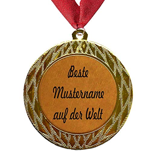 Larius Group Orden / Medaille mit Name / Wunschtext Namenstag Jubiläum Geburtstag Geschenk Emblem Halsband 70 mm von Larius Group