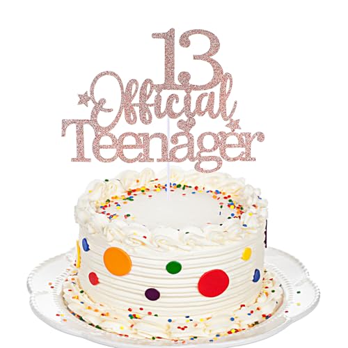 1 Packung Geburtstagsdekoration für 13. Geburtstag, Dekoration für Jungen zum 13. Geburtstag, offizieller Tortenaufsatz für Teenager, glitzernd, 13. Geburtstag, Kuchendekoration für von Larrel