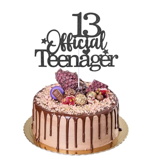 Offizieller Tortenaufsatz zum 13. Geburtstag, doppelseitig, glitzernd, 13. Geburtstag, Partyzubehör, Dekorationen für Teenager, Jungen, Mädchen, Schwarz Offizieller Tortenaufsatz zum 13. Geburtstag, doppelseitig, glitzernd, 13. Geburtstag, Partyzubehör, Dekorationen für Teenager, Jungen, Mädchen, Schwarz von Larrel