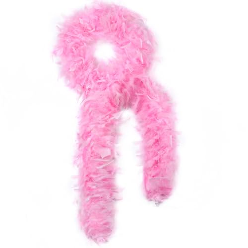 Larryhot 60 g rosa Federboa – 2 Meter Truthahn-Boa-Federn für Partys, Weihnachten, Hochzeiten, Kostüme, Konzerte, Haustiere und Heimdekoration (Rosa) von Larryhot