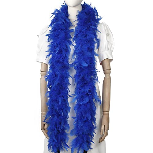 Larryhot Blaue Federboa, 60 g, 2 m, Truthahn-Boa-Federn für Partys, Weihnachten, Hochzeiten, Kostüme, Konzerte, Haustiere und Heimdekoration (blau) von Larryhot