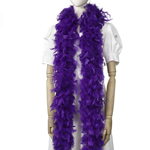 Larryhot Violette Federboa, 60 g, 2 m, Truthahn-Boa-Federn für Partys, Weihnachten, Hochzeiten, Kostüme, Konzerte, Haustiere und Heimdekoration (lila) von Larryhot