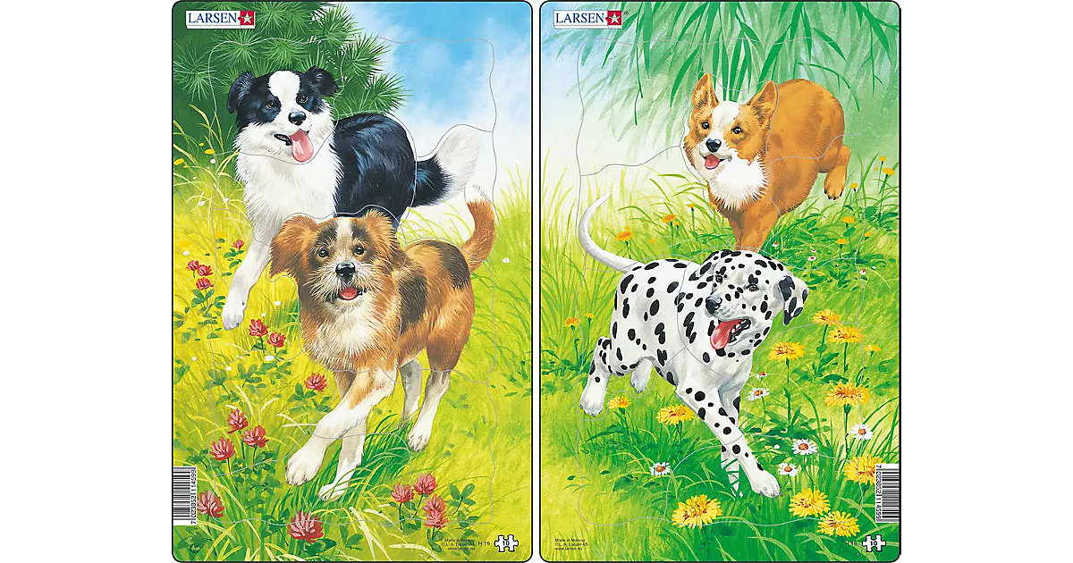 2er-Set Rahmen-Puzzle, 10 Teile, 28x18 cm, Hunde 2er-Set Rahmen-Puzzle, 10 Teile, 28x18 cm, Hunde von Larsen