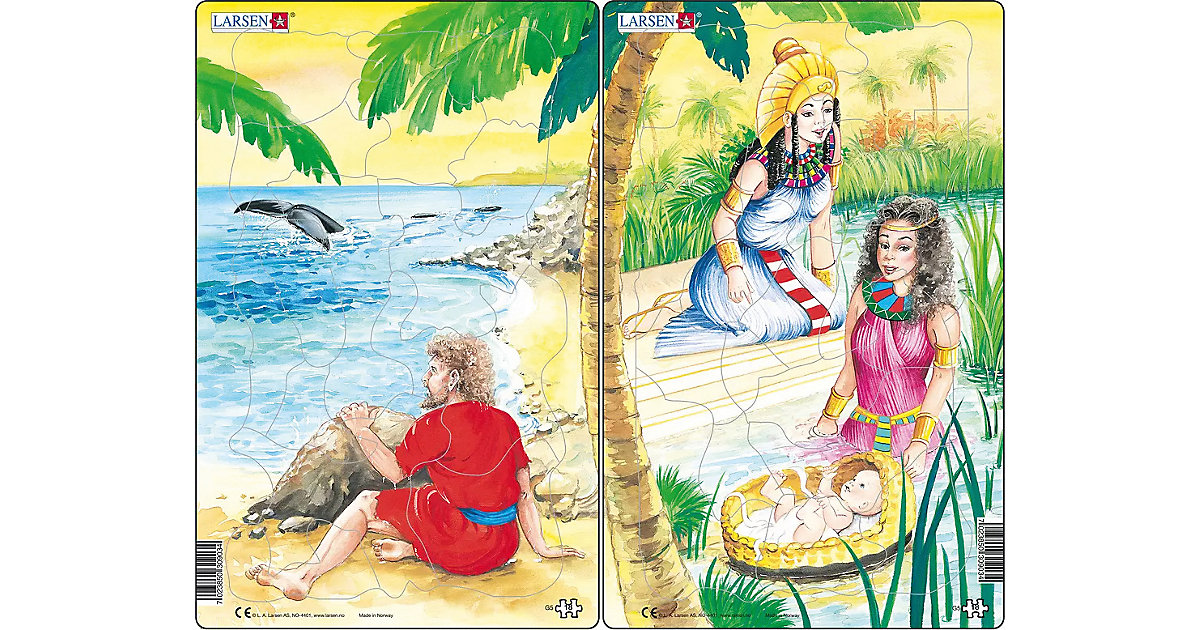 2er-Set Rahmen-Puzzle, 18 Teile, 28x18 cm, Jonas und Moses 2er-Set Rahmen-Puzzle, 18 Teile, 28x18 cm, Jonas und Moses von Larsen