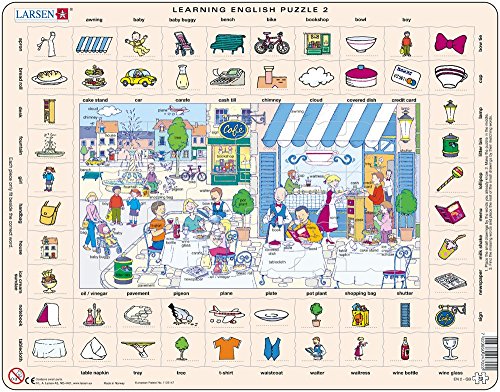 Puzzle 70 Teile - Rahmenpuzzle - Learning English 2: Im Restaurant und in der Stadt von Larsen