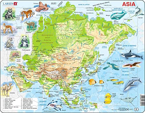 Larsen A30 Physikalische Karte Asiens, Italienisch Ausgabe, Rahmenpuzzle mit 63 Teilen Larsen A30 Physikalische Karte Asiens, Italienisch Ausgabe, Rahmenpuzzle mit 63 Teilen von Larsen