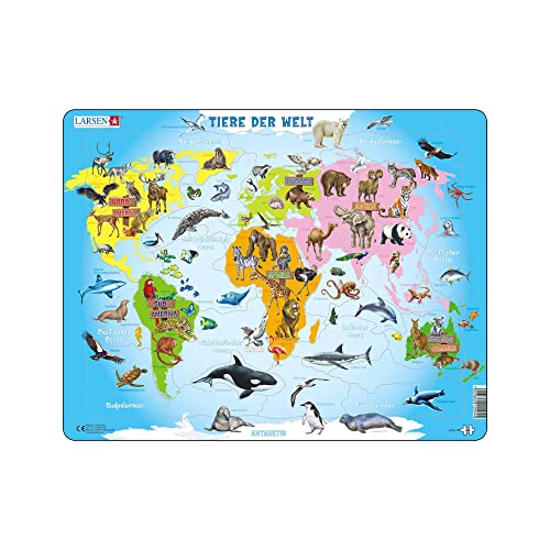 Larsen A34 Tiere der Welt, Deutsch Ausgabe, Rahmenpuzzle mit 28 Teilen Larsen A34 Tiere der Welt, Deutsch Ausgabe, Rahmenpuzzle mit 28 Teilen von Larsen