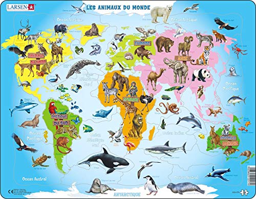 Larsen A34 Tiere der Welt, Französisch Ausgabe, Rahmenpuzzle mit 28 Teilen Larsen A34 Tiere der Welt, Französisch Ausgabe, Rahmenpuzzle mit 28 Teilen von Larsen