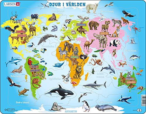 Larsen A34 Tiere der Welt, Schwedisch Ausgabe, Rahmenpuzzle mit 28 Teilen Larsen A34 Tiere der Welt, Schwedisch Ausgabe, Rahmenpuzzle mit 28 Teilen von Larsen
