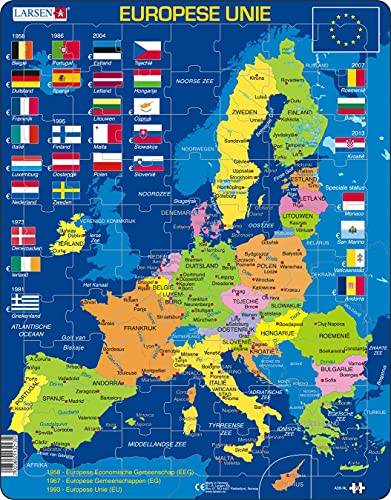 Larsen A39 Die Europäische Union (EU), Niederländisch Ausgabe, Rahmenpuzzle mit 70 Teilen von Larsen