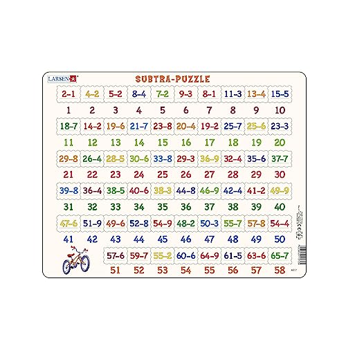 Larsen AR7 Mathe-Puzzle-Subtraktion von 1-65, Rahmenpuzzle mit 58 Teilen Larsen AR7 Mathe-Puzzle-Subtraktion von 1-65, Rahmenpuzzle mit 58 Teilen von Larsen
