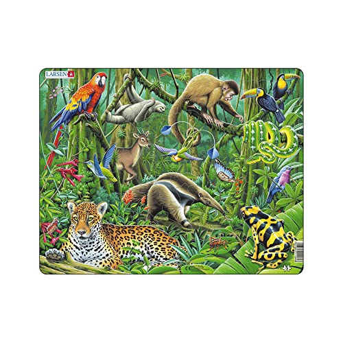 Larsen FH10 The Lush South American Rainforest Jigsaw Puzzle für Kinder - 70 Teile | Lern- und Spaßpuzzle für Kinder ab 6 Jahren Rahmenpuzzles | Hergestellt in Norwegen von Larsen