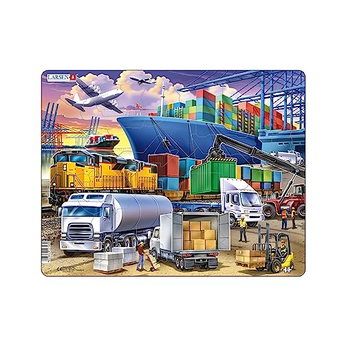 Larsen FH44 Rahmenpuzzle für Kinder I Geschäftigtes Frachtdrehkreuz am Hafen I Puzzle ab 2 Jahre I Kinderpuzzle mit 37 Teilen I Spiel, Spaß & Lernen Larsen FH44 Rahmenpuzzle für Kinder I Geschäftigtes Frachtdrehkreuz am Hafen I Puzzle ab 2 Jahre I Kinderpuzzle mit 37 Teilen I Spiel, Spaß & Lernen von Larsen