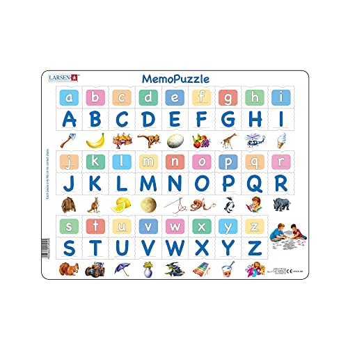 Larsen GP426 MemoPuzzle: Das Alphabet mit 26 Groß- und Kleinbuchstaben, Englisch Ausgabe, Rahmenpuzzle mit 52 Teilen von Larsen
