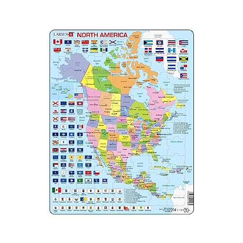 Larsen K17 Nordamerika Politisch, Englisch Ausgabe, Rahmenpuzzle mit 70 Teilen Larsen K17 Nordamerika Politisch, Englisch Ausgabe, Rahmenpuzzle mit 70 Teilen von Larsen