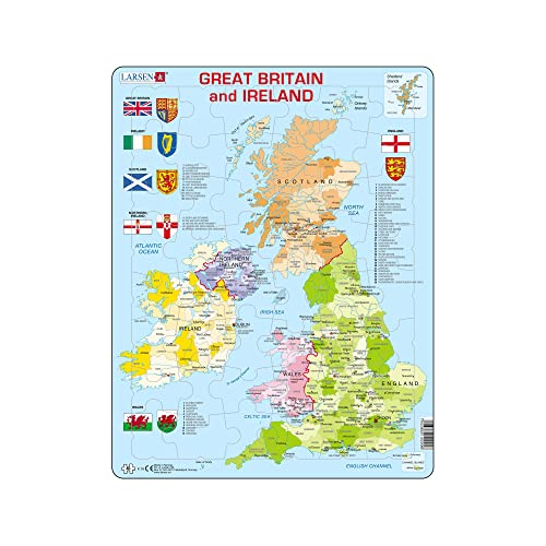 Larsen K18 Politische Karte von Großbritannien & Irland, Englisch Ausgabe, Rahmenpuzzle mit 48 Teilen Larsen K18 Politische Karte von Großbritannien & Irland, Englisch Ausgabe, Rahmenpuzzle mit 48 Teilen von Larsen