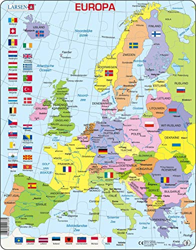 Larsen K2 Politische Karte Europas Puzzle – Niederländisch Edition, 48 Teile, Lernpuzzle für Kinder Larsen K2 Politische Karte Europas Puzzle – Niederländisch Edition, 48 Teile, Lernpuzzle für Kinder von Larsen