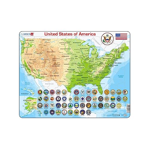 Larsen K36 Vereinigte Staaten von Amerika Physikalische Karte, Englisch Ausgabe, Rahmenpuzzle mit 90 Teilen Larsen K36 Vereinigte Staaten von Amerika Physikalische Karte, Englisch Ausgabe, Rahmenpuzzle mit 90 Teilen von Larsen
