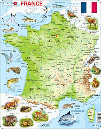 Larsen K49 Frankreich Physische Karte, Französisch Ausgabe, Rahmenpuzzle mit 60 Teilen Larsen K49 Frankreich Physische Karte, Französisch Ausgabe, Rahmenpuzzle mit 60 Teilen von Larsen