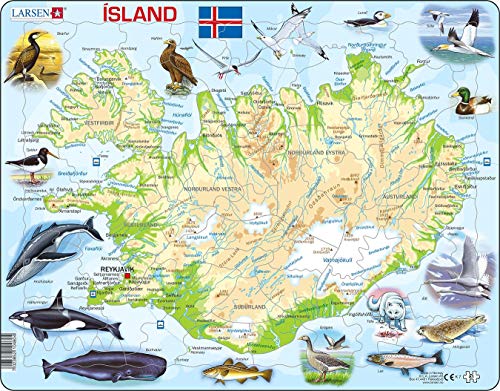 Larsen K7 Island Physische Karte, Isländisch Ausgabe, Rahmenpuzzle mit 81 Teilen Larsen K7 Island Physische Karte, Isländisch Ausgabe, Rahmenpuzzle mit 81 Teilen von Larsen