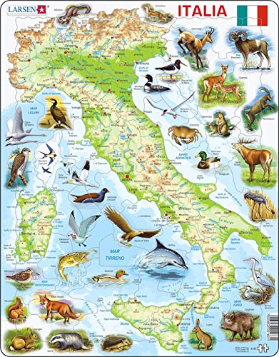Larsen K83 Italien, physische Karte, Italienisch Ausgabe, Rahmenpuzzle mit 65 Teilen von Larsen
