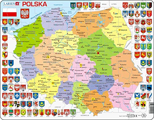 Larsen K97 Politische Karte von Polen, Polnisch Ausgabe, Rahmenpuzzle mit 70 Teilen Larsen K97 Politische Karte von Polen, Polnisch Ausgabe, Rahmenpuzzle mit 70 Teilen von Larsen