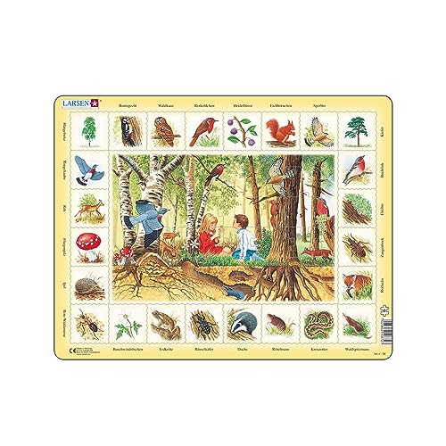Larsen NA4 Natur-Puzzle: Wald, Deutsch Ausgabe, Rahmenpuzzle mit 48 Teilen von Larsen