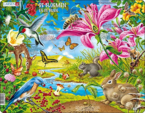 Larsen NB4 Die Blumen und die Bienen, Niederländisch Ausgabe, Rahmenpuzzle mit 55 Teilen Larsen NB4 Die Blumen und die Bienen, Niederländisch Ausgabe, Rahmenpuzzle mit 55 Teilen von Larsen