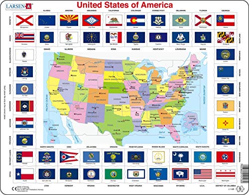 Larsen L1 Vereinigte Staaten von Amerika, Englisch Ausgabe, Rahmenpuzzle mit 70 Teilen von Larsen